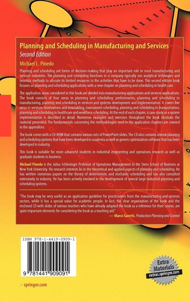 Produktbild: Planning and Scheduling in Manufacturing and Services