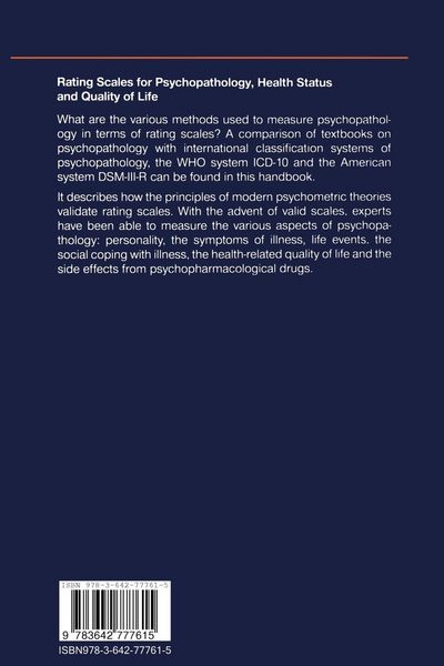 Produktbild: Rating Scales for Psychopathology, Health Status and Quality of Life