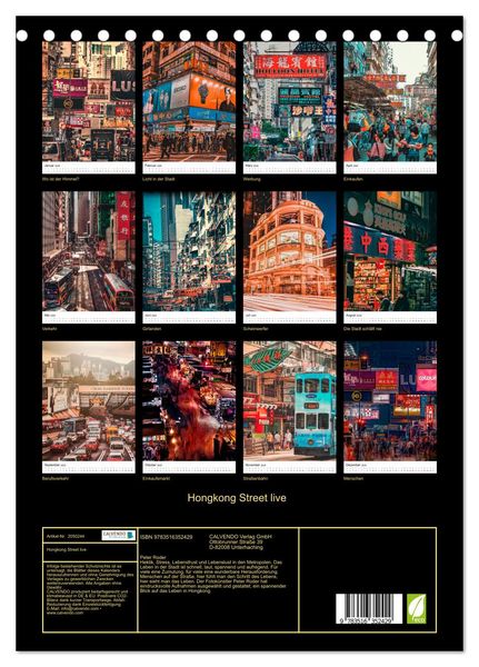 Produktbild: Hongkong Street live (Tischkalender 2026 DIN A5 hoch), CALVENDO Monatskalender