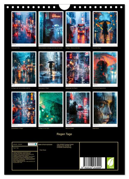 Produktbild: Regen Tage (Wandkalender 2026 DIN A4 hoch), CALVENDO Monatskalender