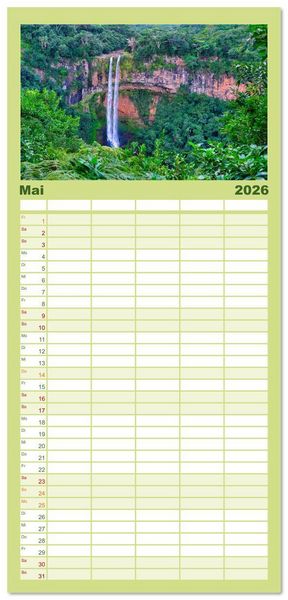 Produktbild: Familienplaner 2026 - Mauritius - Sch&ouml;nheit im Indischen Ozean mit 5 Spalten (Wandkalender, 21 x 45 cm) CALVENDO