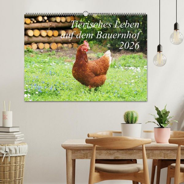 Produktbild: Tierisches Leben auf dem Bauernhof 2026 (Wandkalender 2026 DIN A2 quer), CALVENDO Monatskalender