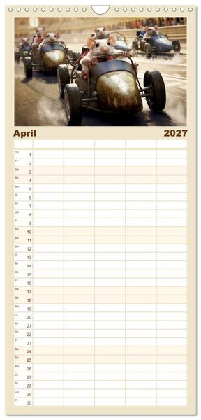 Produktbild: Familienplaner 2027 - Ein Jahr im Leben von Familie Maus mit 5 Spalten (Wandkalender, 21 x 45 cm) CALVENDO