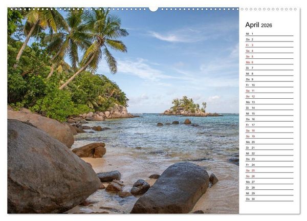 Produktbild: Seychellen: La Digue und Mah&eacute; - zwei Trauminseln (Wandkalender 2026 DIN A2 quer), CALVENDO Monatskalender