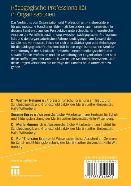 Produktbild: P&auml;dagogische Professionalit&auml;t in Organisationen