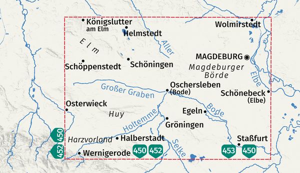 Produktbild: KOMPASS Wanderkarte 465 Magdeburg, Halberstadt, Mittel-Elbe & Harzvorland 1:50.000