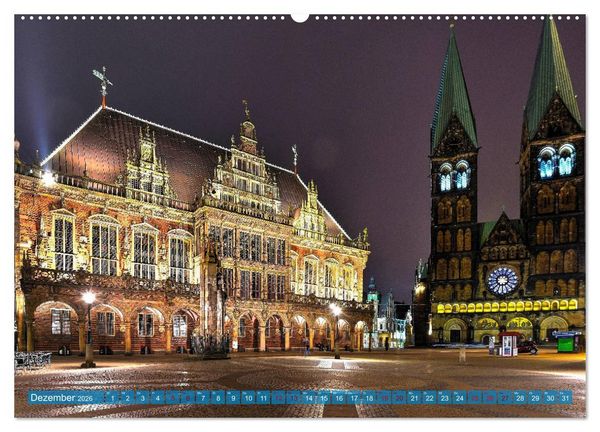 Produktbild: Kalender Hansestadt Bremen a. d. Weser, 2026 (hochwertiger Premium Wandkalender 2026 DIN A2 quer), Kunstdruck in Hochglanz
