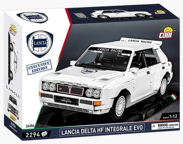 COBI Cars 24356 - Lancia Delta HF Integrale EVO, weiß, Executive Edition, Bausatz 1:12, 2294 Klemmbausteine