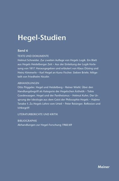 Produktbild: Hegel-Studien Band 6
