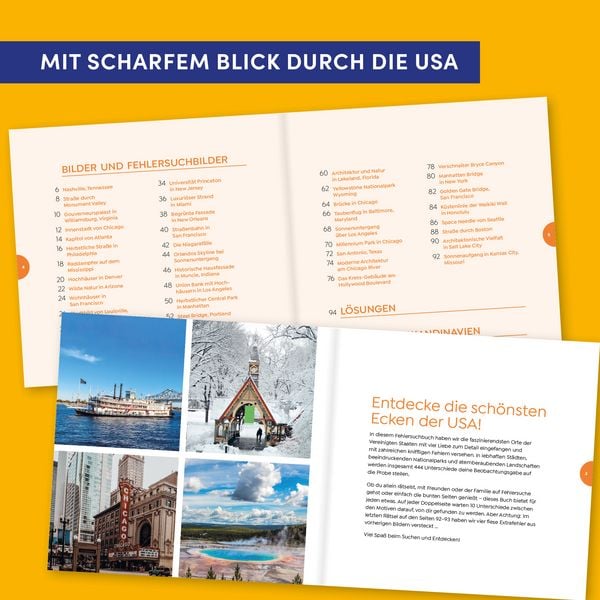 Produktbild: In 444 Fehlern um die Welt &ndash; USA. Finde die Unterschiede in den sch&ouml;nsten Motiven der USA