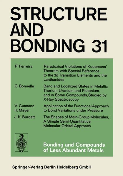 Produktbild: Bonding and Compounds of Less Abundant Metals
