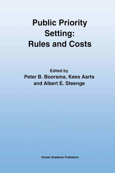 Produktbild: Public Priority Setting: Rules and Costs