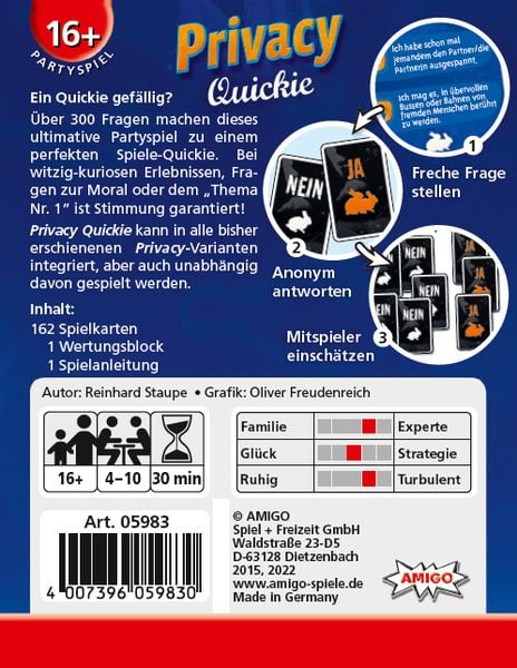 Produktbild: Privacy Quickie (Kartenspiel)
