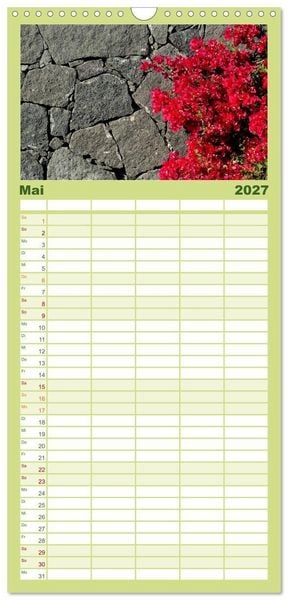 Produktbild: Familienplaner 2027 - Vulkaninsel Lanzarote mit 5 Spalten (Wandkalender, 21 x 45 cm) CALVENDO