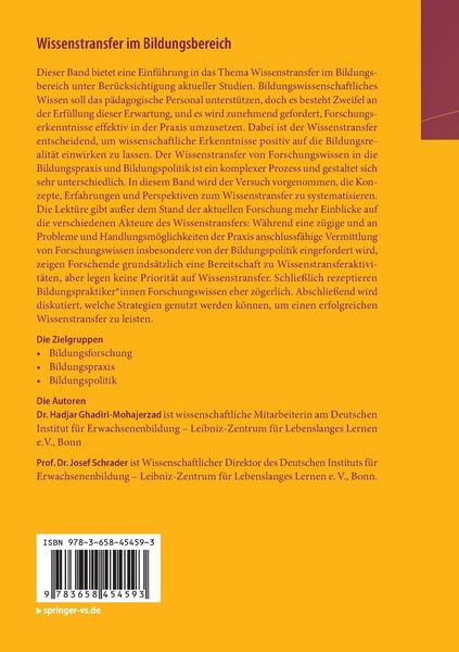 Produktbild: Wissenstransfer im Bildungsbereich