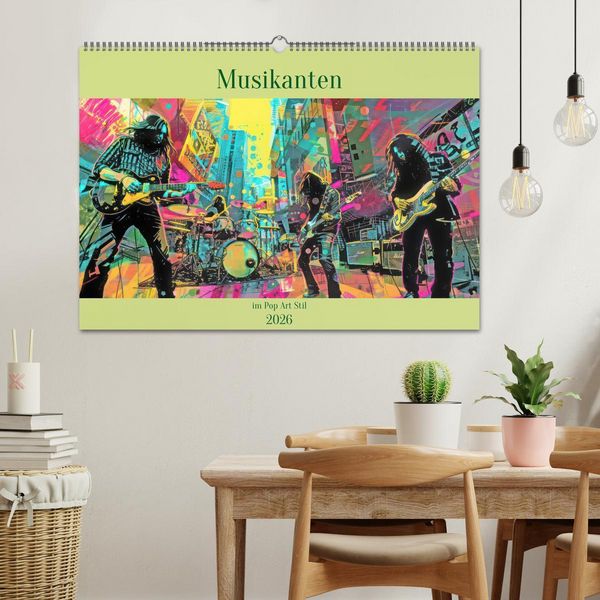 Produktbild: Musikanten im Pop-Art Stil (Wandkalender 2026 DIN A2 quer), CALVENDO Monatskalender
