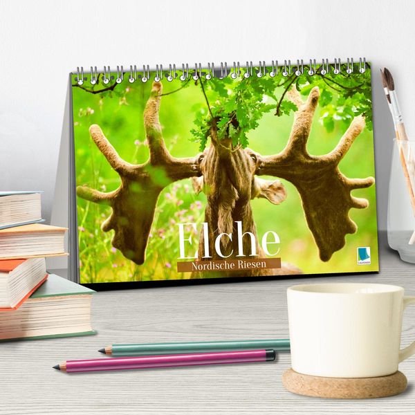 Produktbild: Elche: Nordische Riesen (Tischkalender 2026 DIN A5 quer), CALVENDO Monatskalender