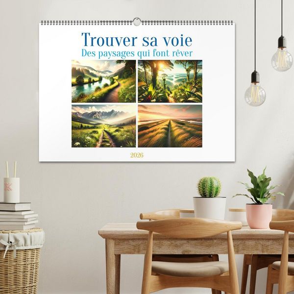 Produktbild: Trouver sa voie - Des paysages qui font r&ecirc;ver (Calendrier mural 2026 DIN A2 vertical), CALVENDO calendrier mensuel