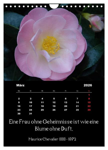 Produktbild: Spr&uuml;che und Zitate ber&uuml;hmter Personen &uuml;ber Blumen und Natur (Wandkalender 2026 DIN A4 hoch), CALVENDO Monatskalender