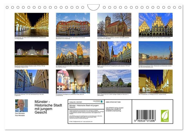Produktbild: M&uuml;nster - Historische Stadt mit jungem Gesicht (Wandkalender 2026 DIN A4 quer), CALVENDO Monatskalender
