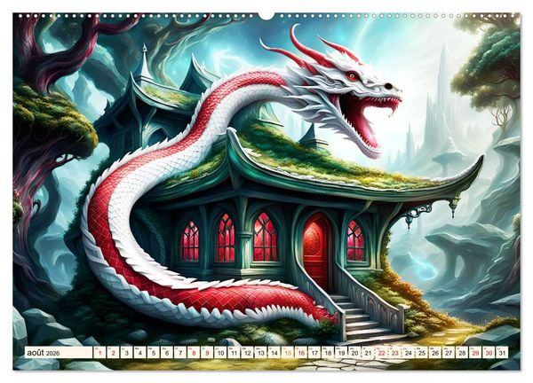 Produktbild: Gardiens mystiques (Calendrier mural 2026 DIN A2 vertical) calendrier de bureau