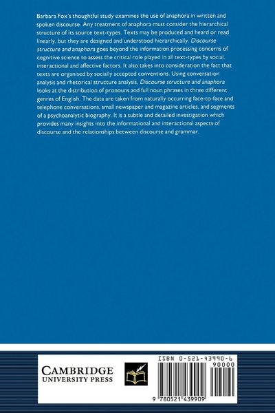 Produktbild: Discourse Structure and Anaphora