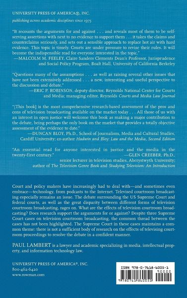 Produktbild: Television Courtroom Broadcasting Effects