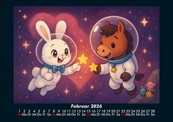 Produktbild: Bouncy & Huf - Im Weltraum 2026 Fotokalender DIN A5