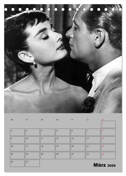 Produktbild: Hollywood-Diva. Audrey Hepburn (Tischkalender 2026 DIN A5 hoch), CALVENDO Monatskalender