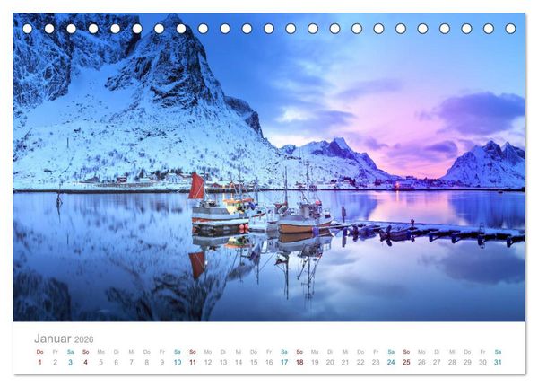 Produktbild: Norwegen - der hohe Norden (Tischkalender 2026 DIN A5 quer), CALVENDO Monatskalender