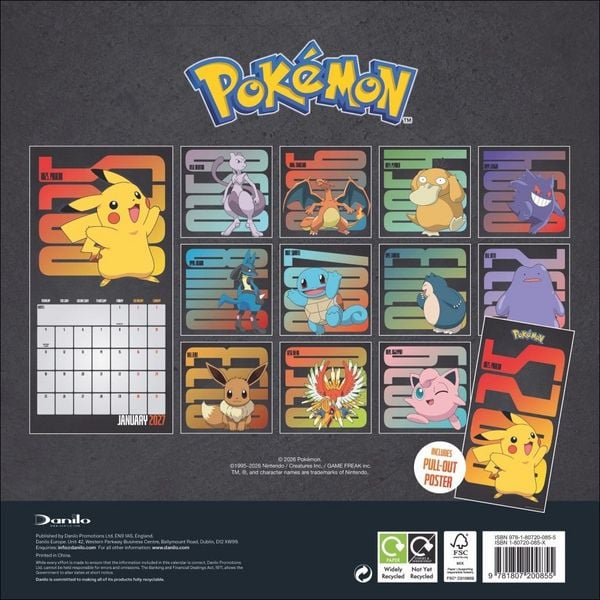 Produktbild: Pok&eacute;mon Broschurkalender 2027