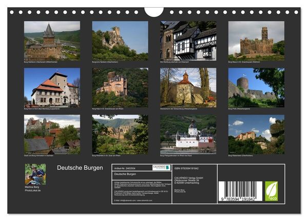 Produktbild: Deutsche Burgen (Wandkalender 2027 DIN A4 quer), CALVENDO Monatskalender