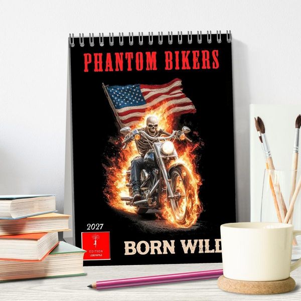 Produktbild: Phantom Bikers - Born Wild (Tischkalender 2027 DIN A5 hoch), CALVENDO Monatskalender