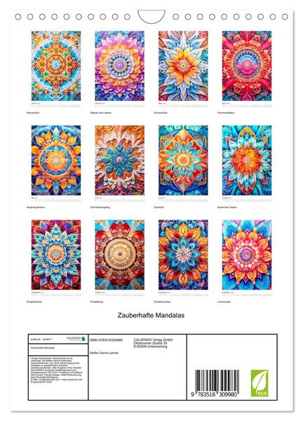 Produktbild: Zauberhafte Mandalas (Wandkalender 2026 DIN A4 hoch), CALVENDO Monatskalender