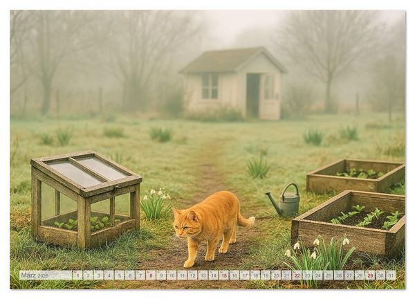 Produktbild: Land Pause - Ein Jahr im Cottagegarten (Wandkalender 2026 DIN A4 quer), CALVENDO Monatskalender
