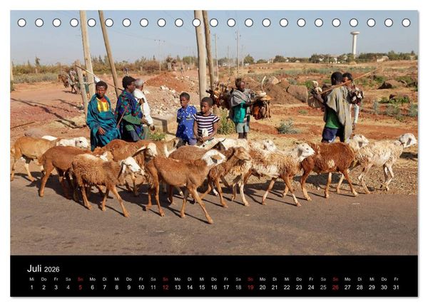 Produktbild: Landleben in &Auml;thiopien (Tischkalender 2026 DIN A5 quer), CALVENDO Monatskalender
