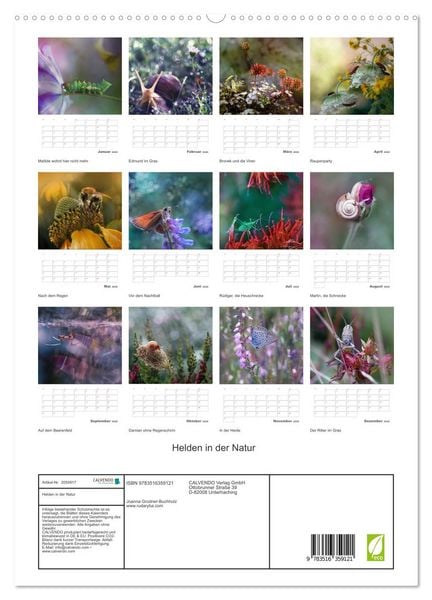 Produktbild: Helden in der Natur (Wandkalender 2026 DIN A2 hoch), CALVENDO Monatskalender