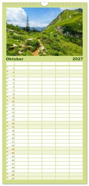 Produktbild: Familienplaner 2027 - Oberstdorf - Bergparadies in den Alpen mit 5 Spalten (Wandkalender, 21 x 45 cm) CALVENDO