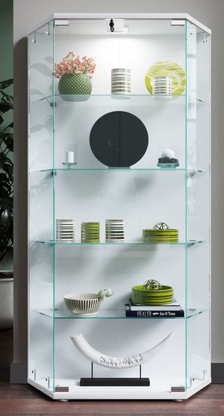 Produktbild: Holz Glas Stand Vitrine Sammelvitrine Cenila L