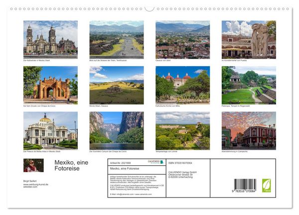 Produktbild: Mexiko, eine Fotoreise (hochwertiger Premium Wandkalender 2026 DIN A2 quer), Kunstdruck in Hochglanz