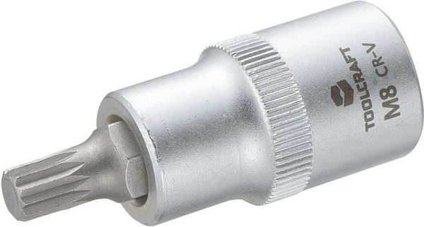Produktbild: TOOLCRAFT 816087 Innen-Vielzahn (XZN) Steckschl&uuml;ssel-Bit-Einsatz 8mm 1/2\" (12.5 mm)
