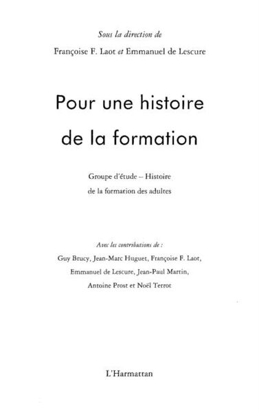Produktbild: Pour une histoire de la formation - gehf