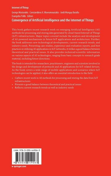 Produktbild: Convergence of Artificial Intelligence and the Internet of Things