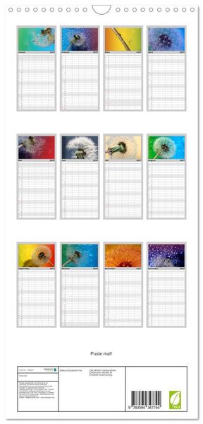 Produktbild: Familienplaner 2027 - Puste mal! mit 5 Spalten (Wandkalender, 21 x 45 cm) CALVENDO