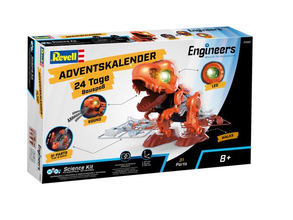 Produktbild: Revell Engineers Electric T.-Rex Baus&auml;tze, Spielwaren Adventskalender Altersklasse ab 8 Jahre