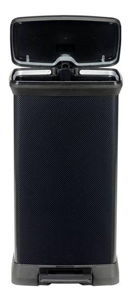 Produktbild: Curver Deco bin metalics 246364 M&uuml;lleimer 50l (B x H x T) 390 x 720 x 290mm Schwarz 1St.