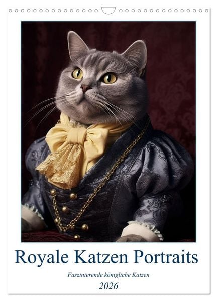 Produktbild: Royale Katzen Portraits (Wandkalender 2026 DIN A3 hoch), CALVENDO Monatskalender