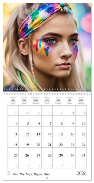 Produktbild: Facial colours - Artistic AI portraits (Wall Calendar 2026 12 &times; 12 Inch) CALVENDO 12 Month Wall Calendar