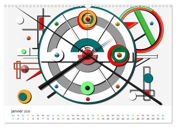 Produktbild: L'art abstrait aux mille facettes (Calendrier mural 2026 DIN A3 vertical), CALVENDO calendrier mensuel