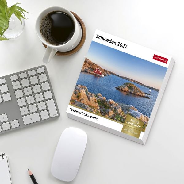Produktbild: Schweden Sehnsuchtskalender 2027 - Wochenkalender mit 53 Postkarten